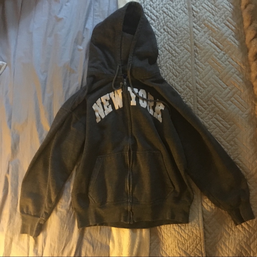 New York zip up sweater